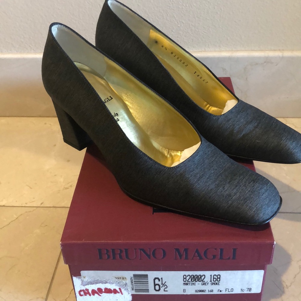 S 6.5 Lady Bruno Magli Grey Smoke Block He…